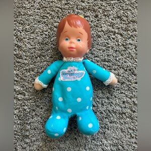 Mattel 1982 Li'l Drowsy Beans Baby Doll Blue Vintage
